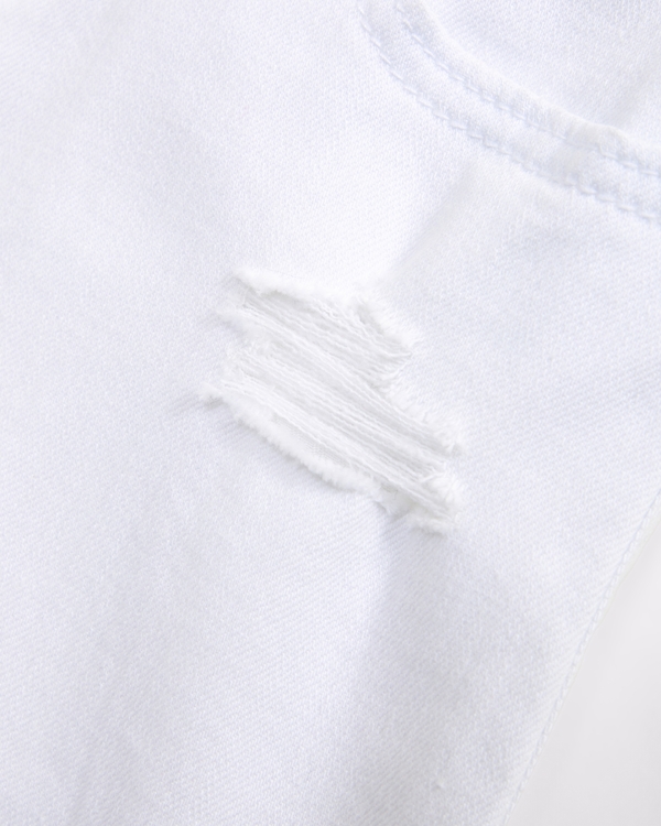 low rise midi shorts, White view 2