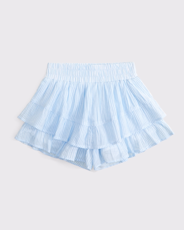 Shorts mit Rüschen, Blau Mit Streifen view 1