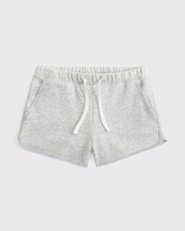 pull-on fleece shorts, Light Gray view 2