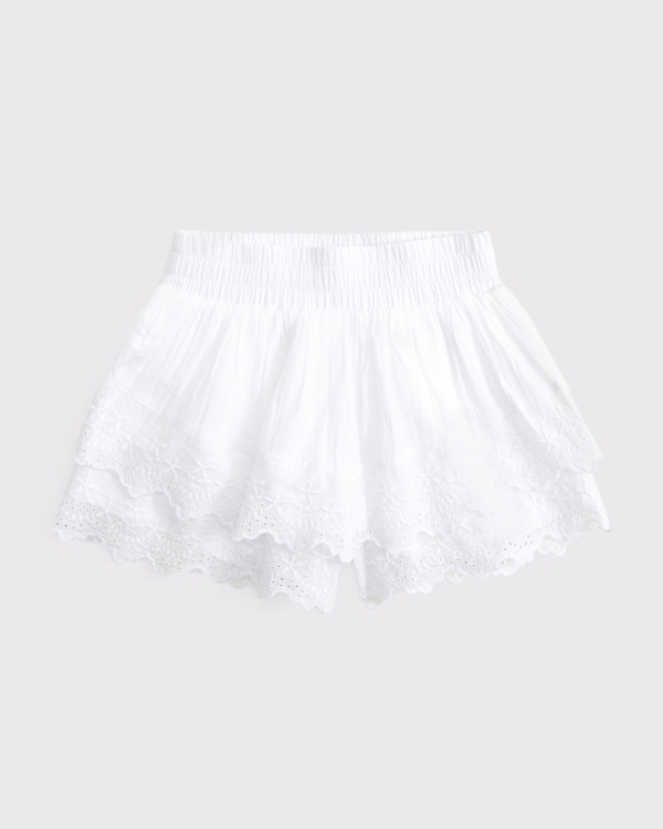 ruffle shorts, White view 1