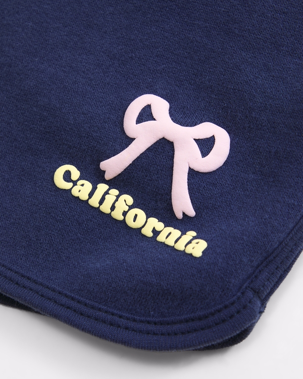 pull-on fleece shorts, Navy view 2