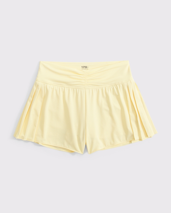 ypb pleated shorts, Creamy Yellow view 1