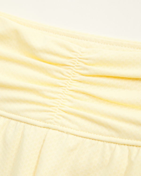 ypb pleated shorts, Creamy Yellow view 2
