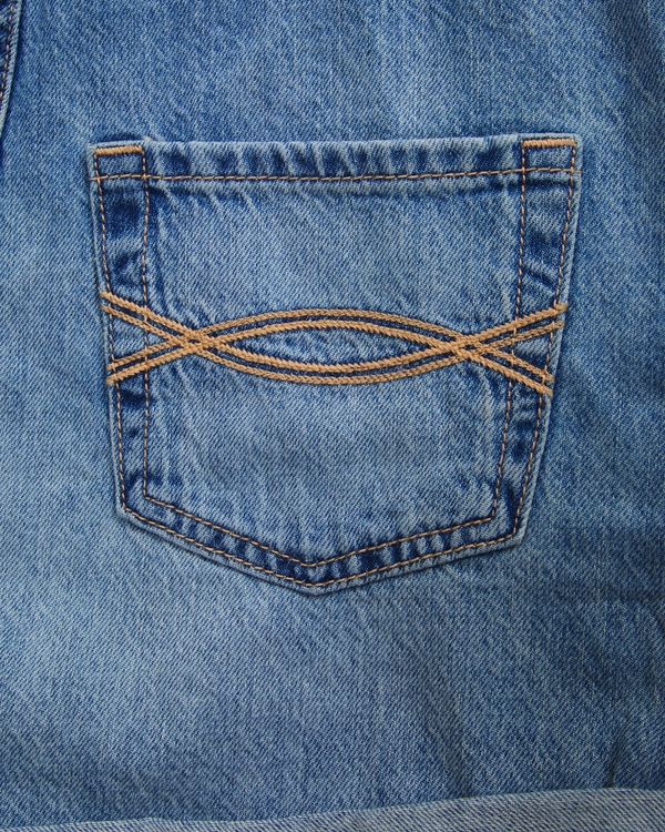 denim shortalls, Medium Wash view 2
