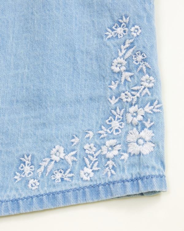 ultra lightweight denim shorts, Light Wash view 2
