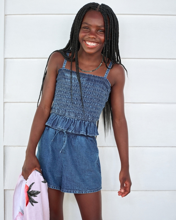 ultra lightweight denim shorts, Dark Wash view 1