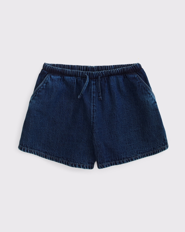 ultra lightweight denim shorts, Dark Wash view 2