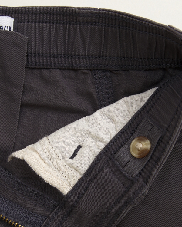 low rise twill shorts, Dark Gray view 2