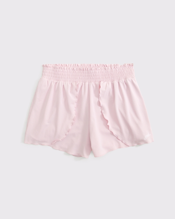 ypb active lettuce-edge tiered short, Ballet Pink view 1