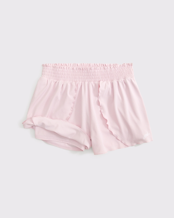 ypb active lettuce-edge tiered short, Ballet Pink view 2