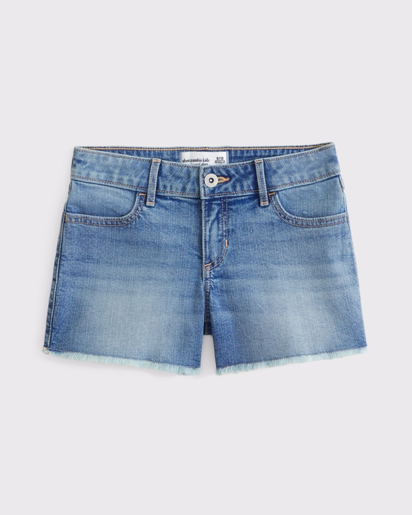 low rise midi shorts, Light Wash view 2