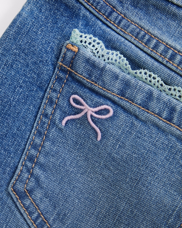 low rise midi shorts, Light Wash view 1