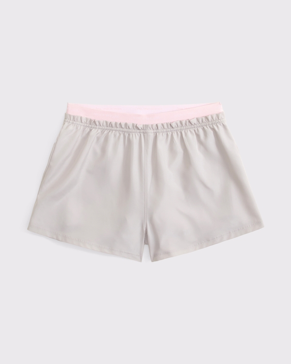 ypb logo waistband shorts, Light Gray view 1