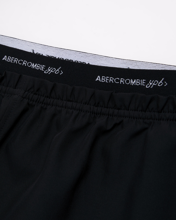 ypb logo waistband shorts, Black view 2