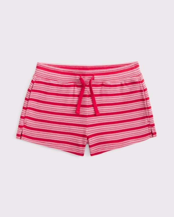 striped knit pull-on shorts, Red Stripe view 2