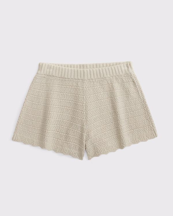 sweater shorts, Oatmeal view 1