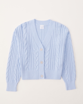 girls cropped cable stitch cardigan | girls clearance | Abercrombie.com