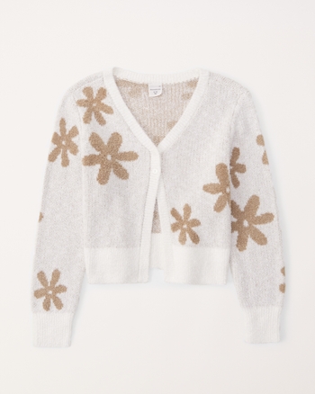girls pattern plush slim cardigan girls sale Abercrombie