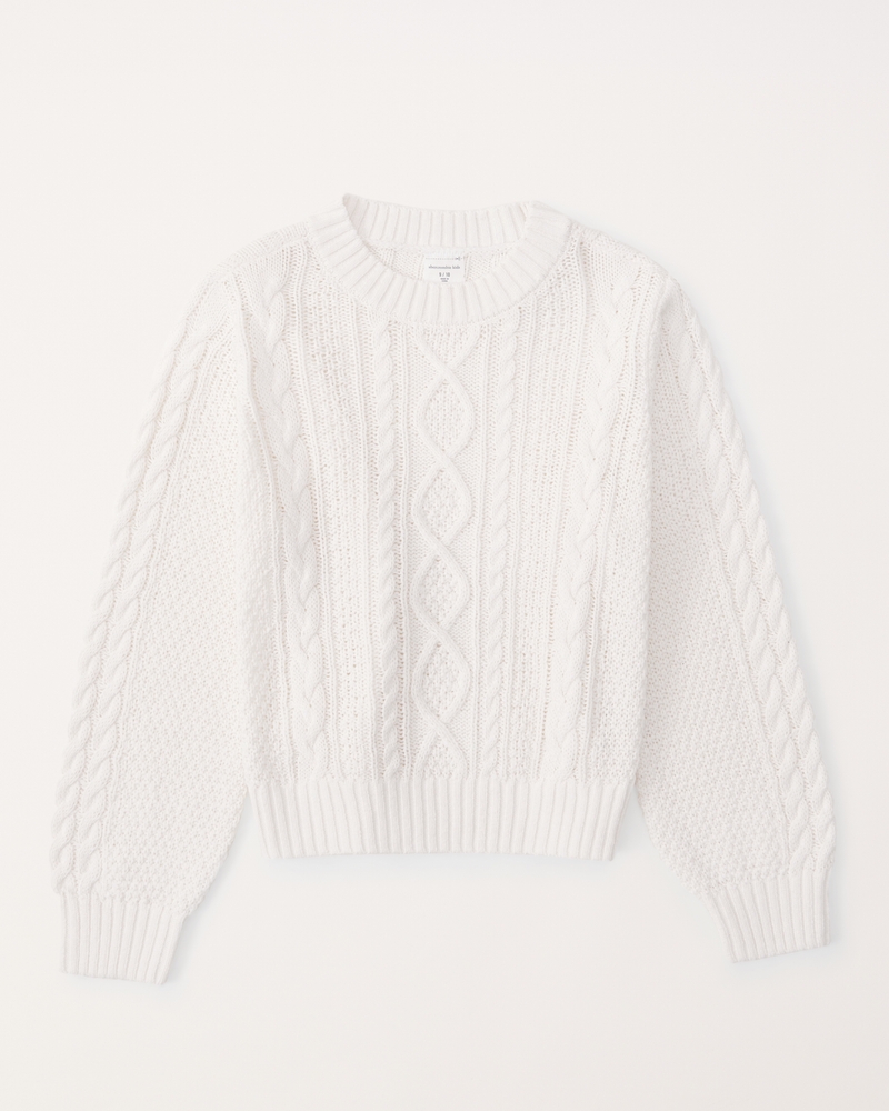 cable crewneck sweater