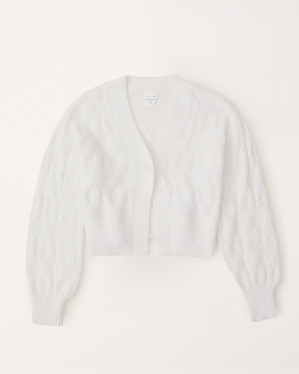 cropped stitch cardigan