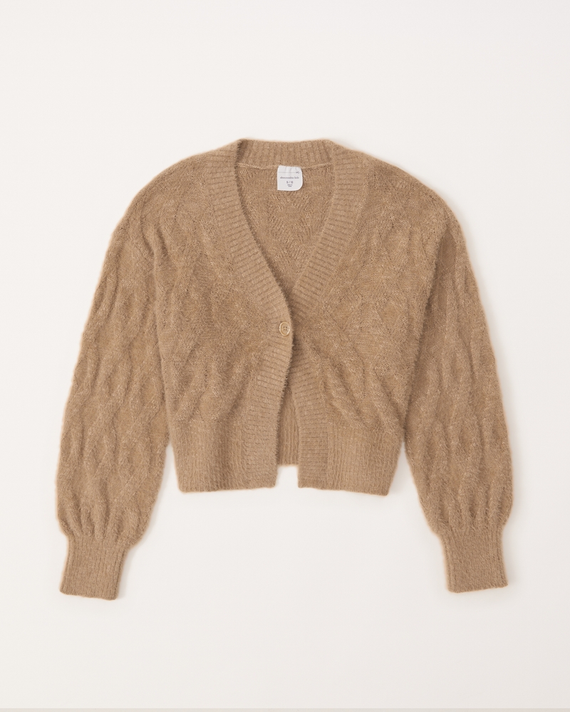 cropped stitch cardigan