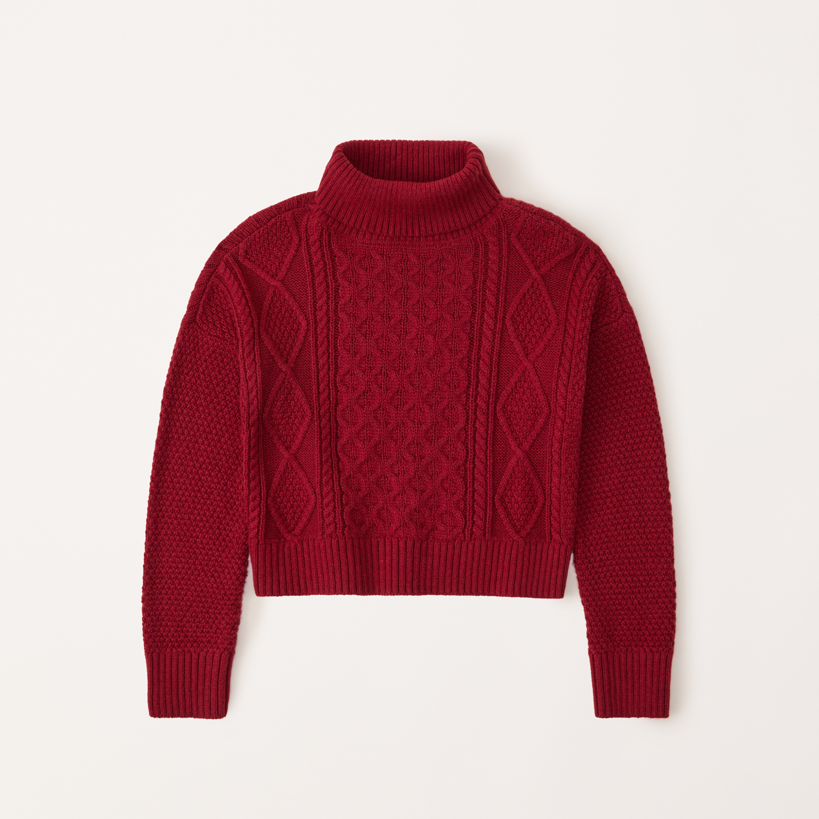 Cable mock shop neck sweater abercrombie