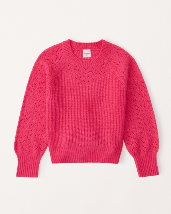 stitch crewneck sweater, Pink