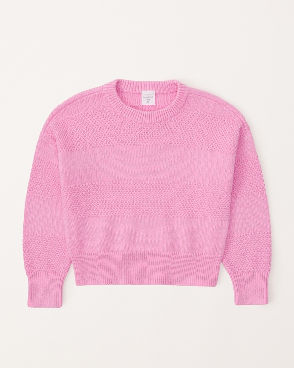 stitch crewneck sweater, Pink