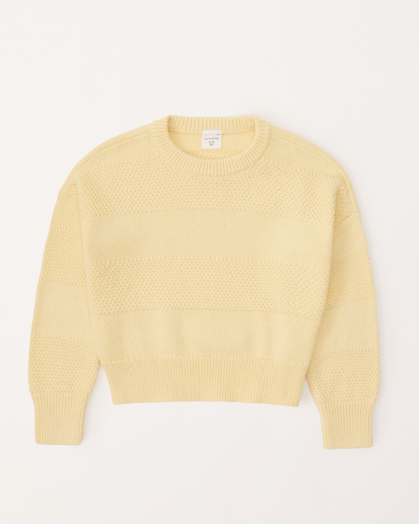 stitch crewneck sweater, Yellow