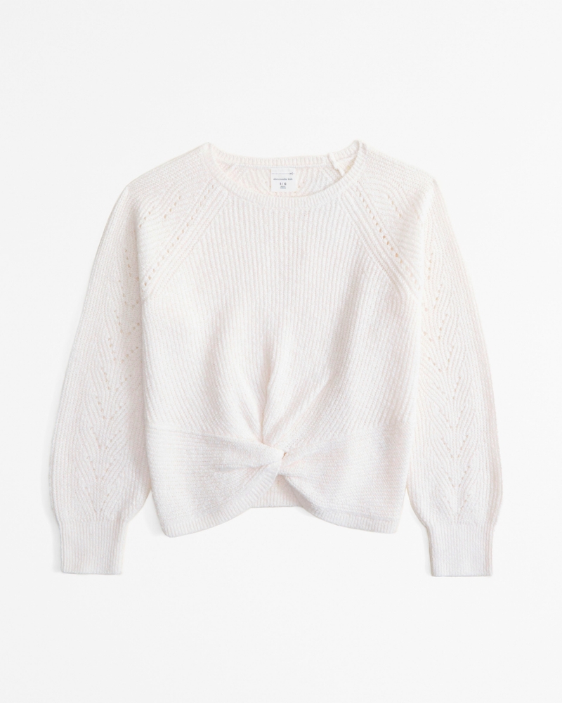 White twist front jumper top