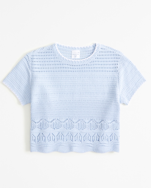 John Lewis ANYDAY Kids' Lace Crop Tops, Pack of 2, White at John