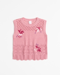 cropped embroidered sweater vest