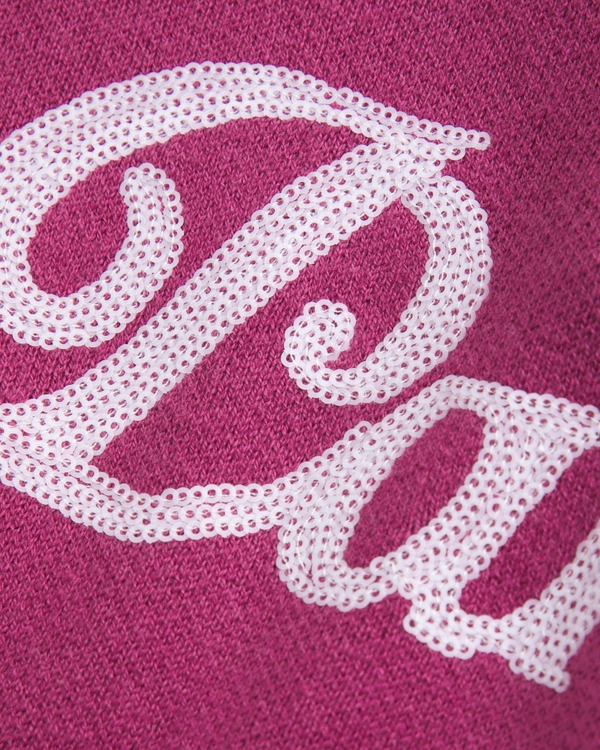 graphic crew sweater, Hazy Magenta view 2