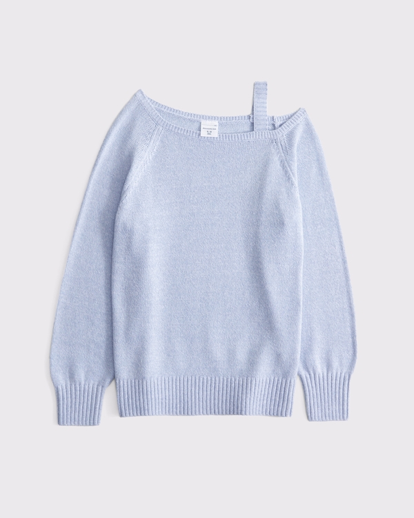 oversized off-the-shoulder sweater, Lilac Blue view 1