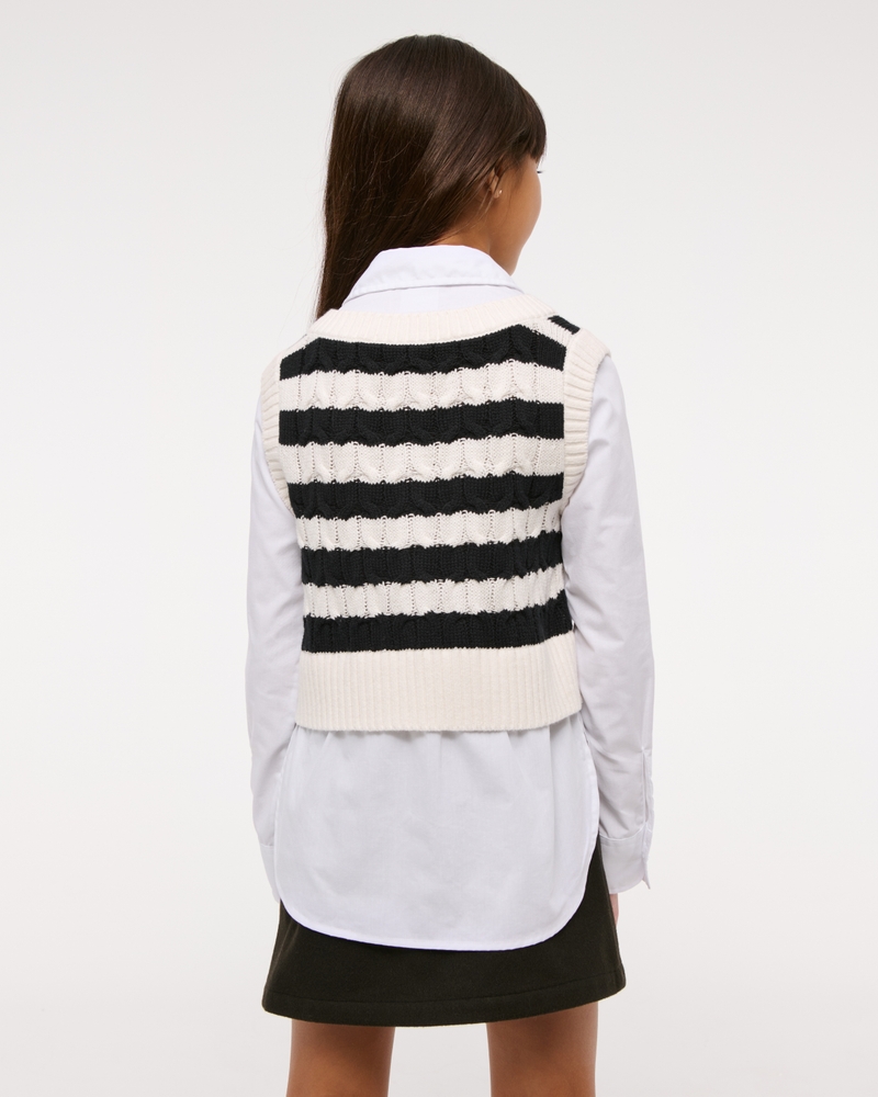 long-sleeve twofer sweater vest