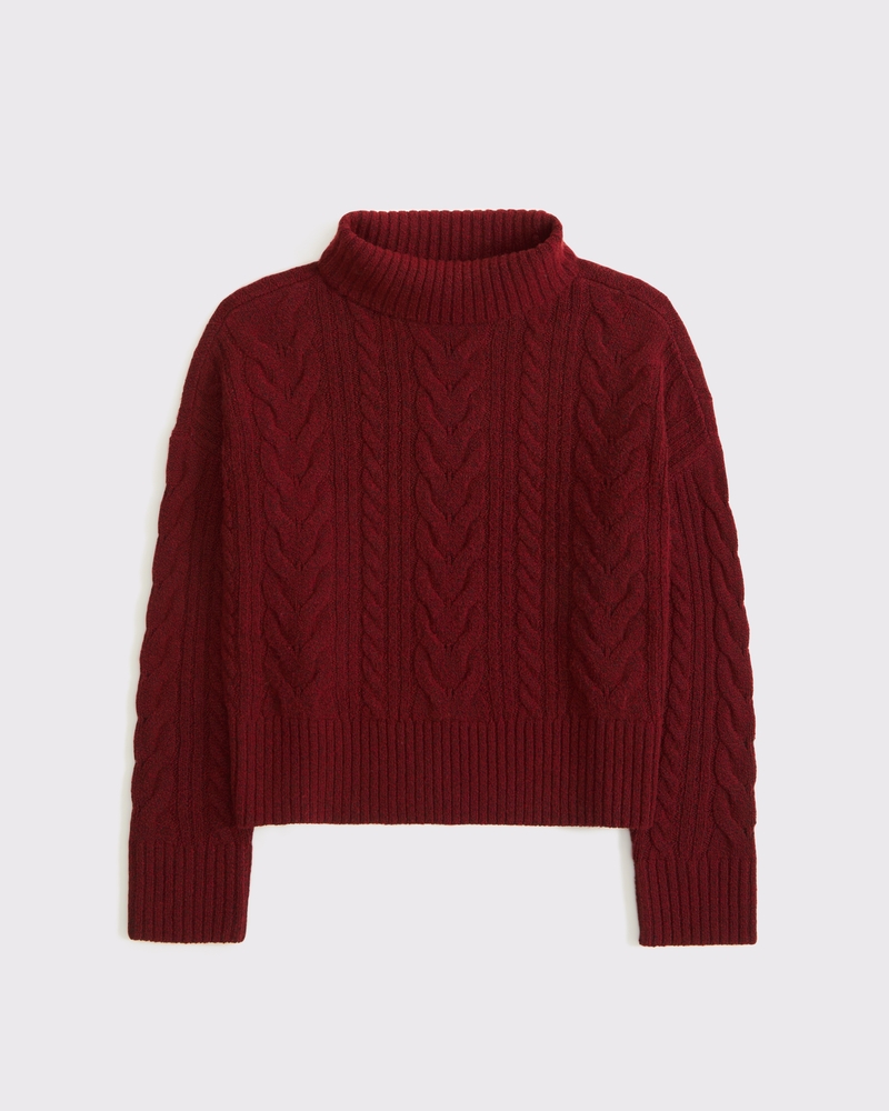 cable turtleneck sweater