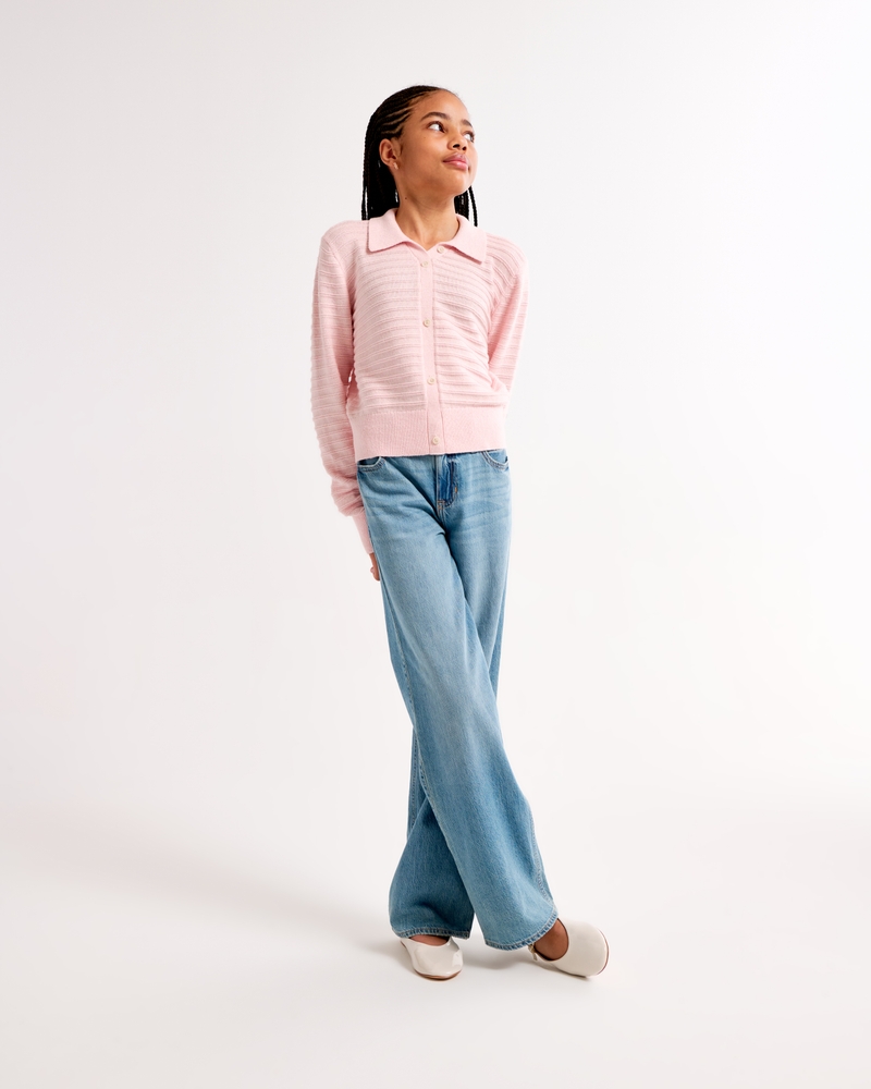 collared button-through sweater