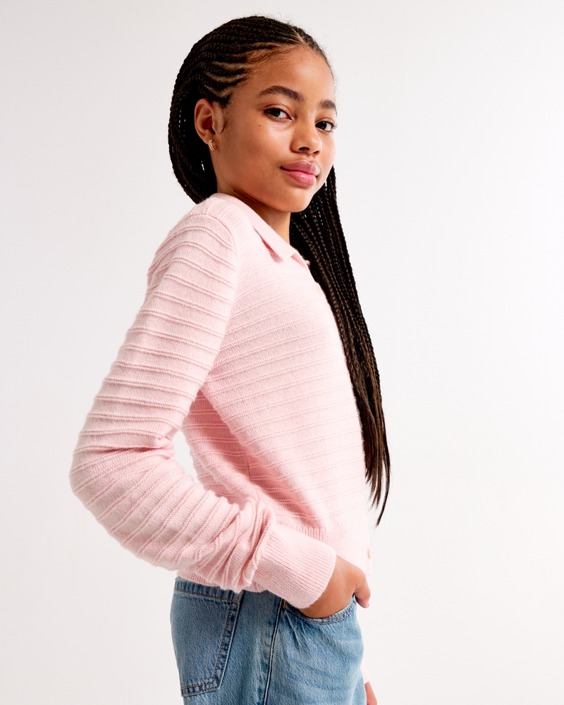 collared button-through sweater