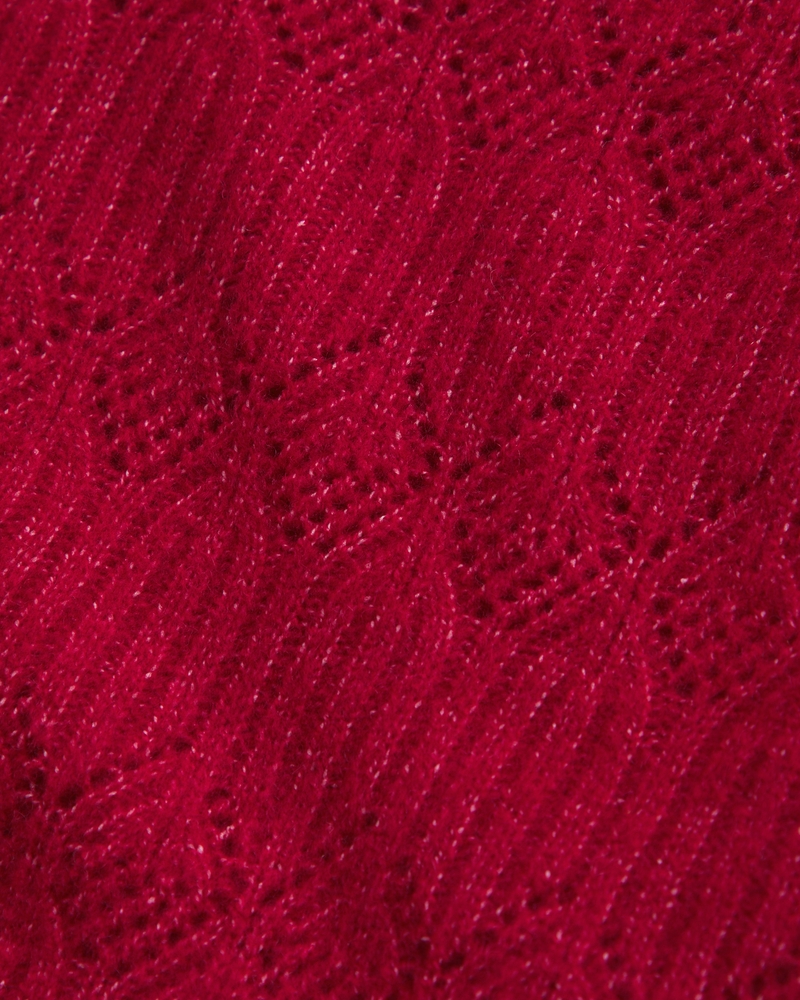 pointelle crew sweater