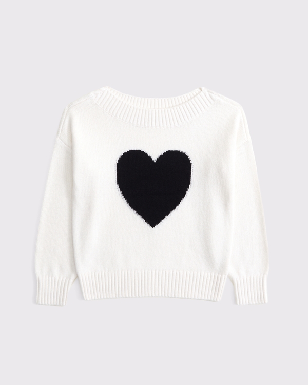 oversized off-the-shoulder graphic sweater, Cream view 1