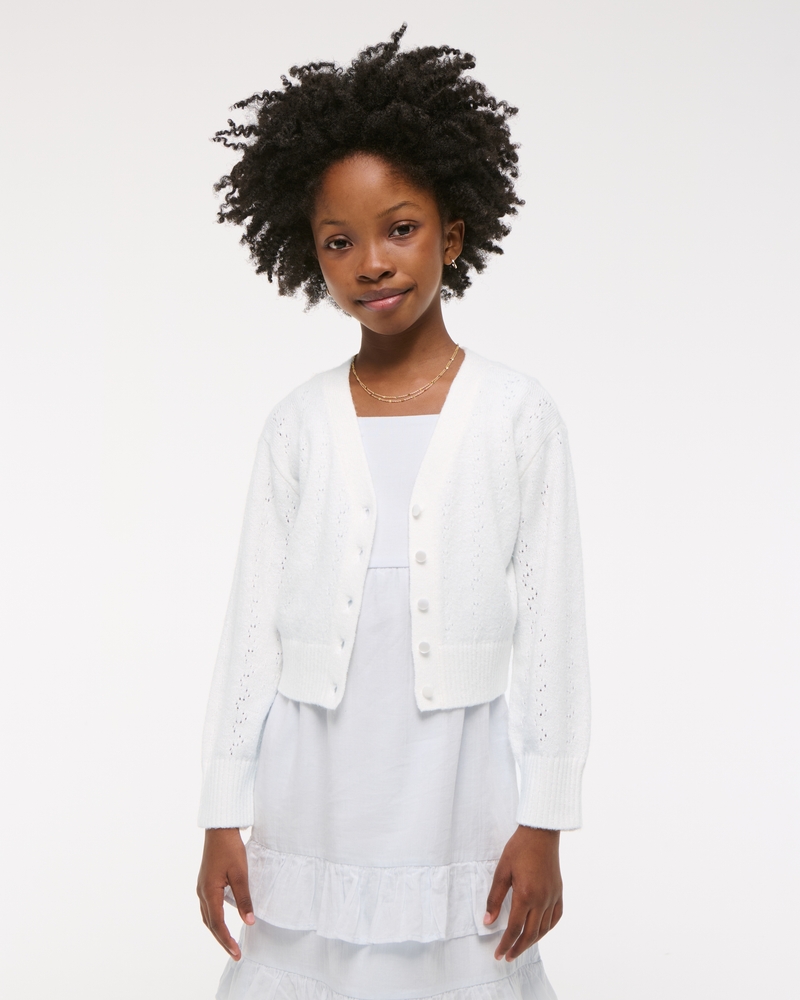 pointelle cardigan