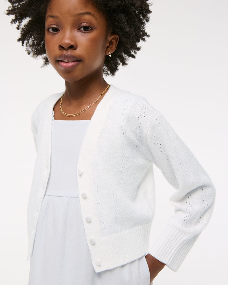 pointelle cardigan