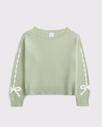 off-the-shoulder bow sweater