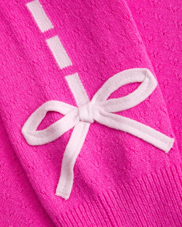 off-the-shoulder bow sweater, Pink view 2