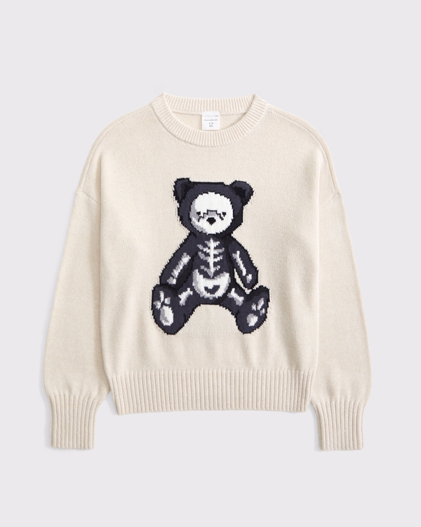oversized halloween crew sweater, Light Brown view 1