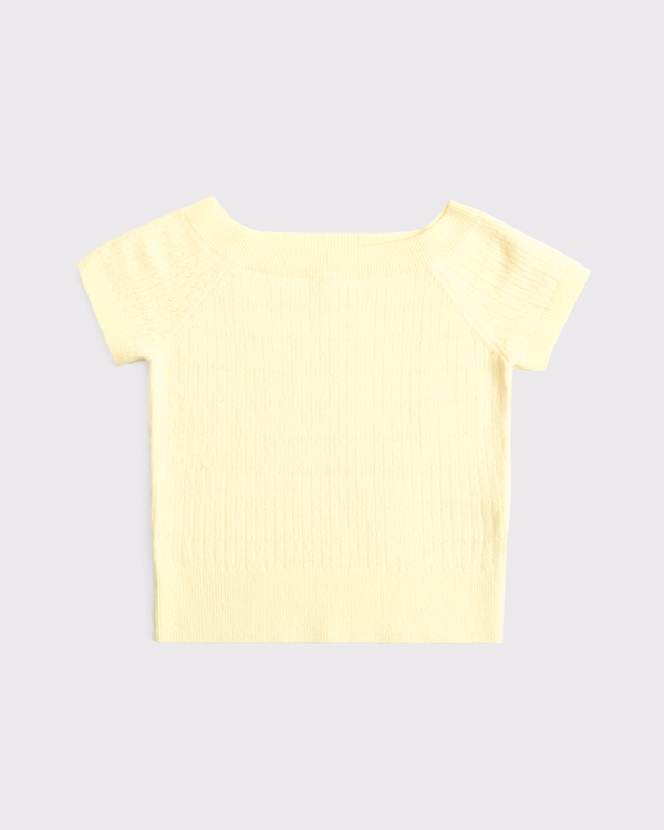 slim sweater top, Yellow view 1