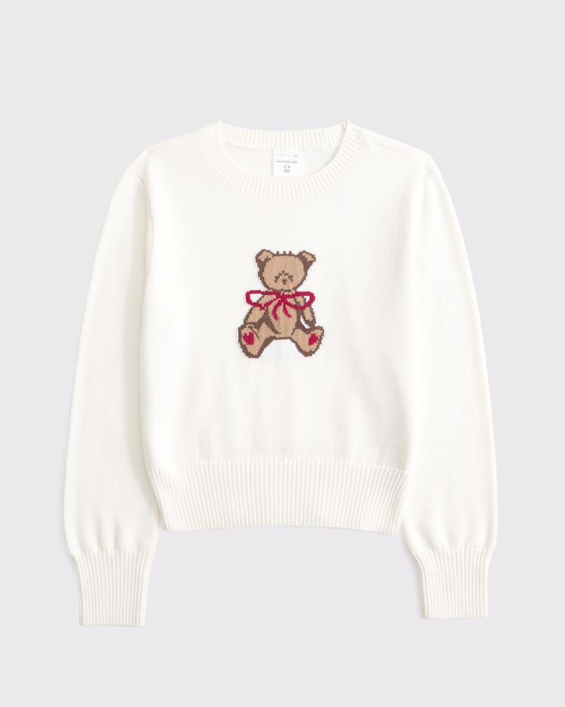 shrunken graphic crew sweater