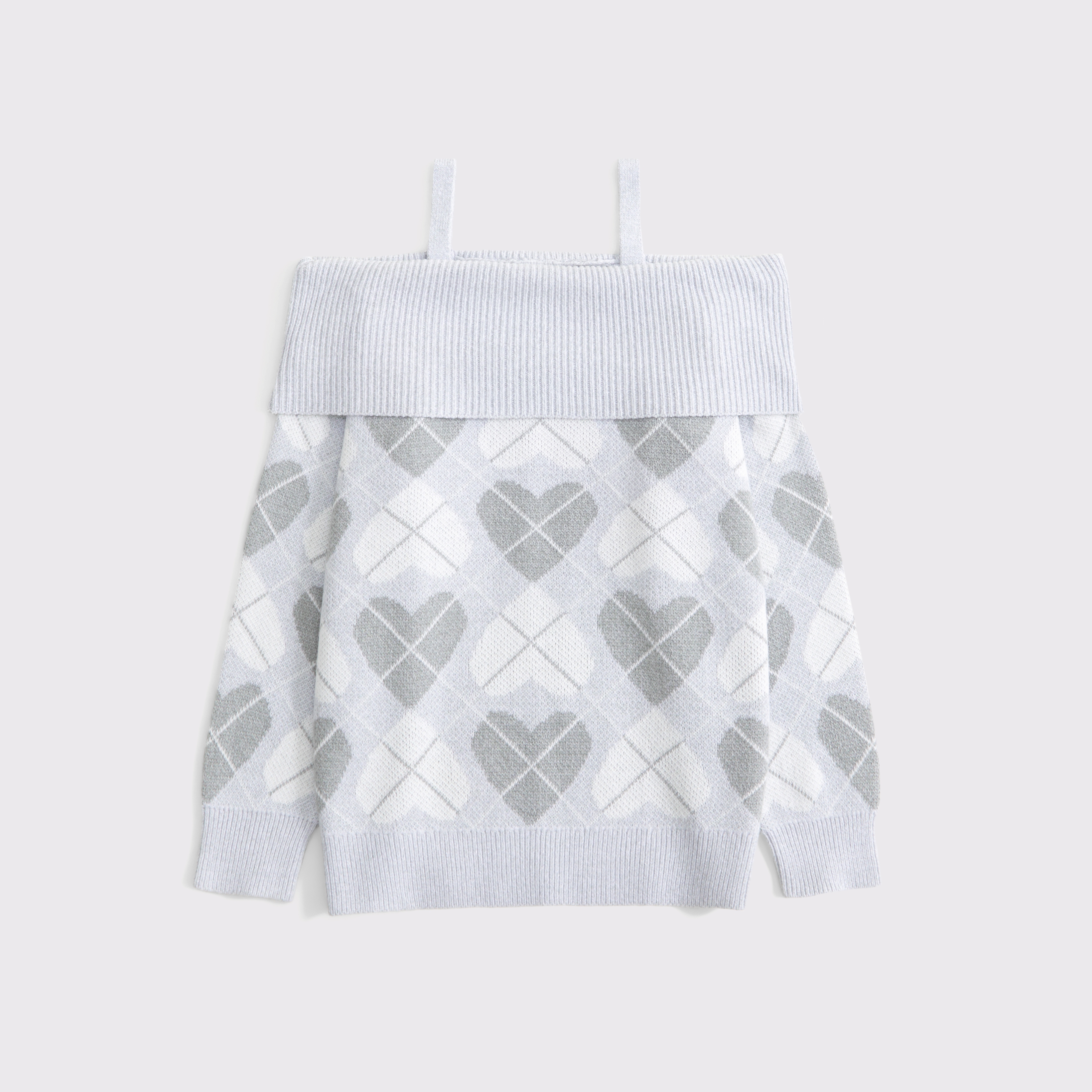 Abercrombie & Fitch Kids' Slouchy Off-the-shoulder Sweater In Gray