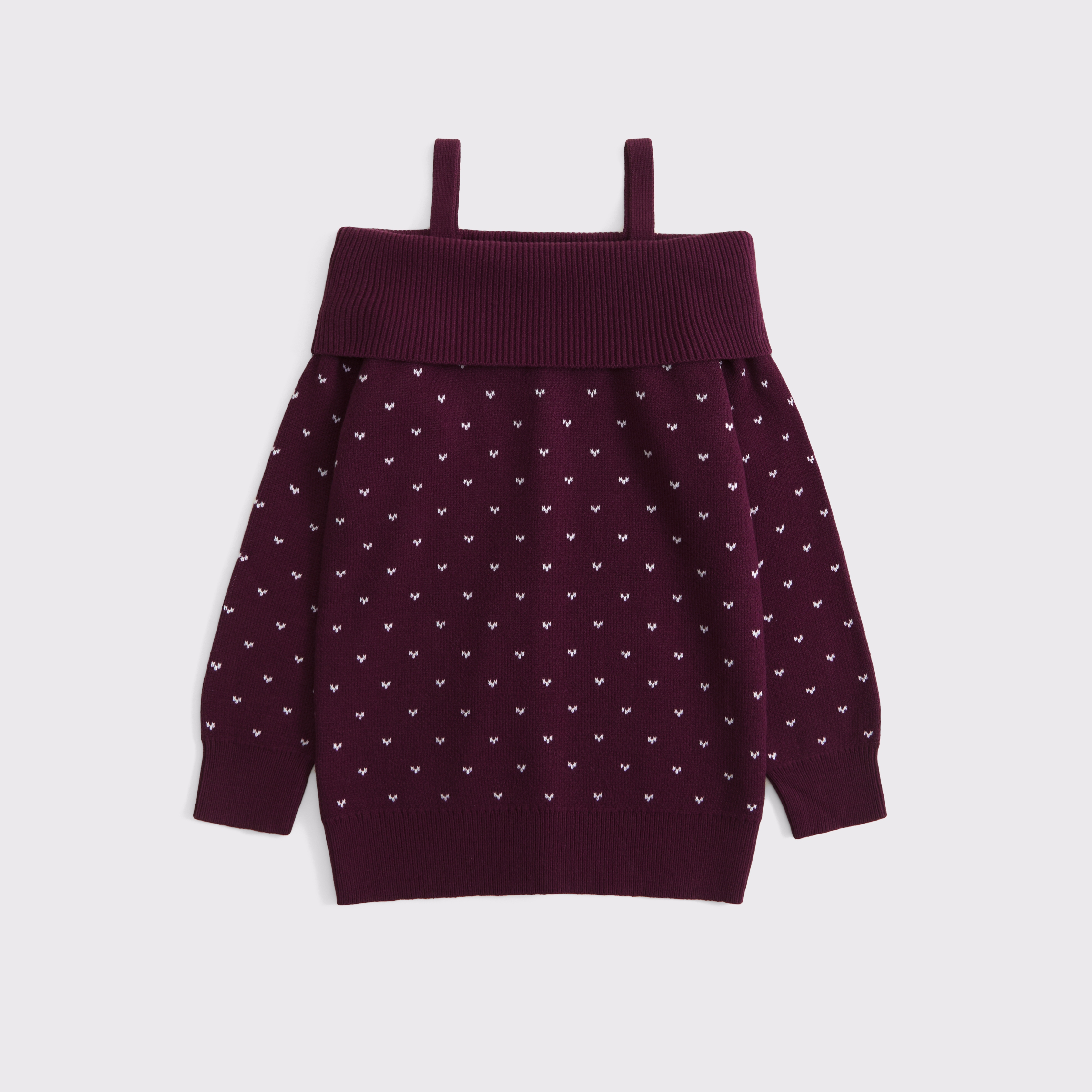 Abercrombie & Fitch Kids' Slouchy Off-the-shoulder Sweater In Burgundy