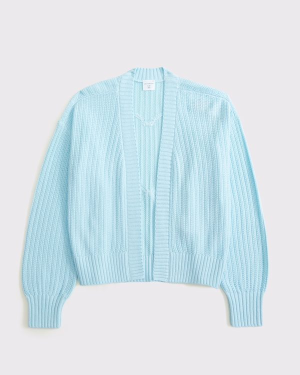 non-closure cardigan, Aqua Blue view 2